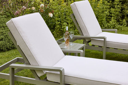 HEX Living Tutbury Footstool Garden Loungers Set with Side Table