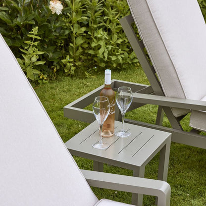 HEX Living Tutbury Footstool Garden Loungers Set with Side Table