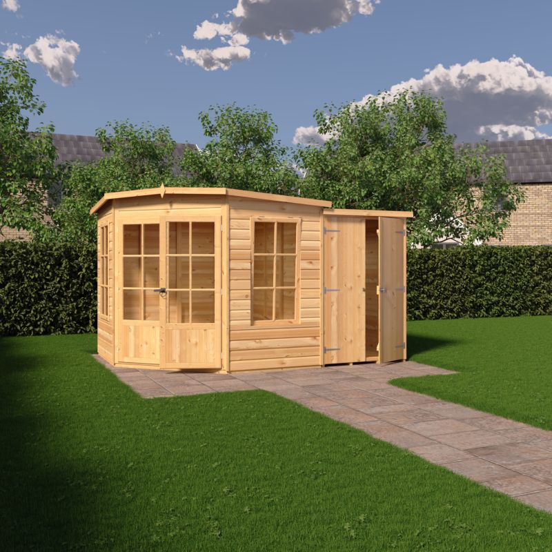Shire Hampton with Side Shed 8x12 Summerhouse