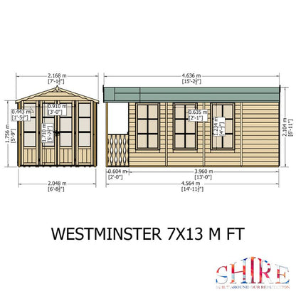 Shire Westminister and Verandah 15x7 Summerhouse