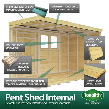 Sheds DIY Pent Garden Shed 6 ft Width