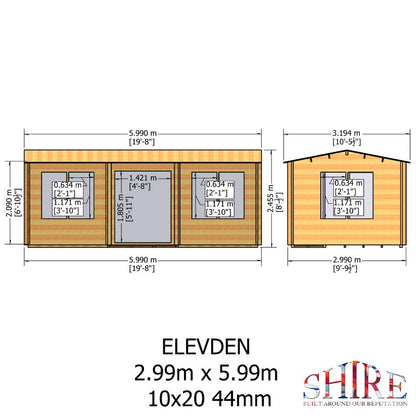Shire Elveden 10x20 44mm Log cabin