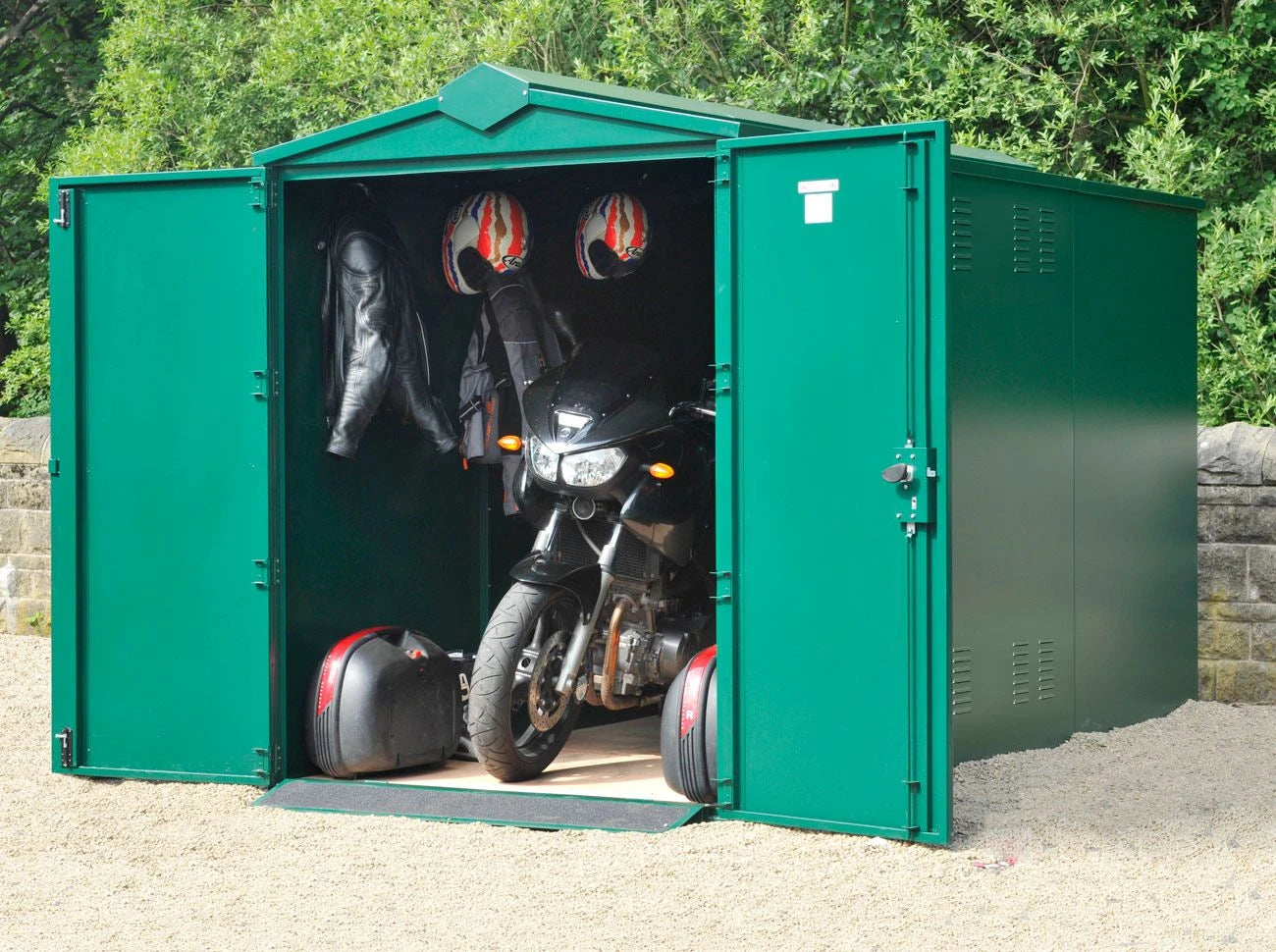Asgard Centurion Motorbike Storage Shed 5ft 2" x 10ft 11" - Police Preferred Specification